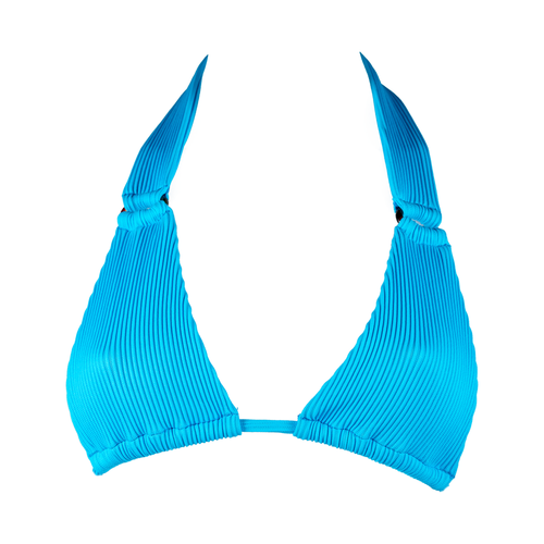 Zuri Halter Neck Micro Bikini Top Chalkie blue
