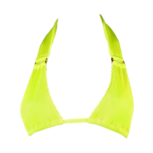 Zuri Halter Neck Micro Bikini Top Neon Lime